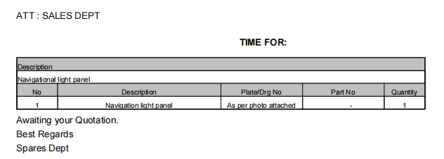 【询价】船舶配件—导航灯面板（CK-H20240124-03）询价-泰州昌宽社区-报价采购-船用采购网-船舶物料采购-船务服务-一站式船用设备供应服务