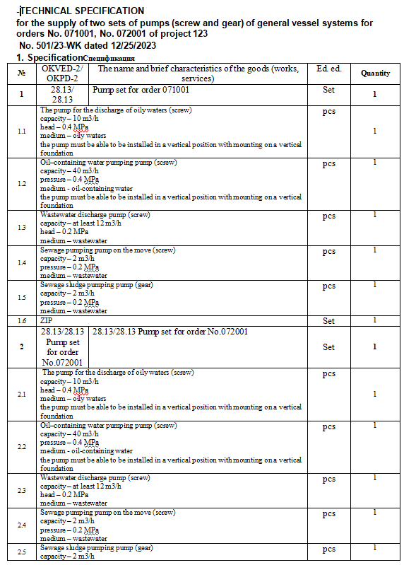 【询价】船舶配件—螺杆泵和齿轮泵（CK-J20240124-12）询价-泰州昌宽社区-报价采购-船用采购网-船舶物料采购-船务服务-一站式船用设备供应服务