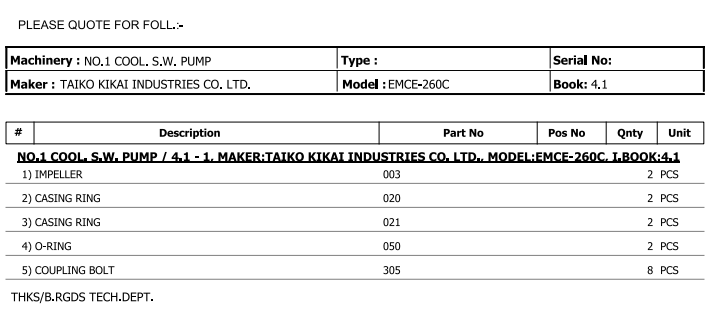【询价】船舶配件—备件（CK-R20240124-20）询价-泰州昌宽社区-报价采购-船用采购网-船舶物料采购-船务服务-一站式船用设备供应服务