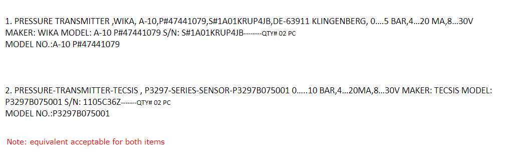 【询价】船舶配件—压力变送器（CK-J20240102-07）询价-泰州昌宽社区-报价采购-船用采购网-船舶物料采购-船务服务-一站式船用设备供应服务