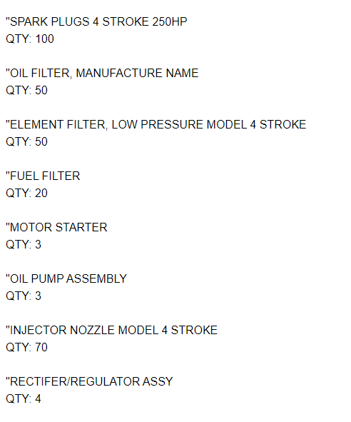 【询价】船舶配件—备件（CK-Y20240102-01）询价-泰州昌宽社区-报价采购-船用采购网-船舶物料采购-船务服务-一站式船用设备供应服务