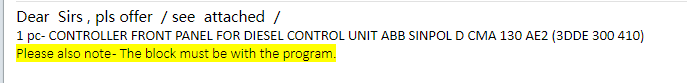 【询价】船舶配件—柴油机控制器前面板（CK-J20240112-03）询价-泰州昌宽社区-报价采购-船用采购网-船舶物料采购-船务服务-一站式船用设备供应服务