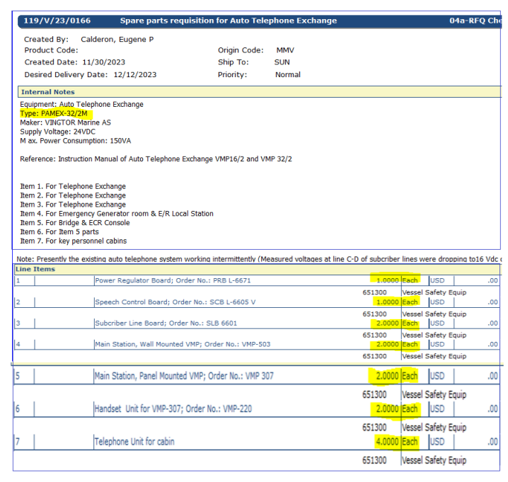 【询价】船舶配件—自动电话交换机备件（CK-Y20240115-02）询价-泰州昌宽社区-报价采购-船用采购网-船舶物料采购-船务服务-一站式船用设备供应服务