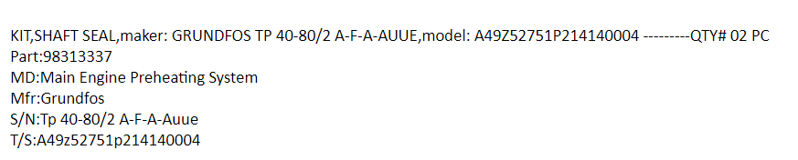 【询价】船舶配件—轴封套件（CK-J20240115-19）询价-泰州昌宽社区-报价采购-船用采购网-船舶物料采购-船务服务-一站式船用设备供应服务