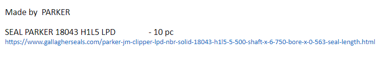 【询价】船舶配件—PARKER密封（CK-J20240117-07）询价-泰州昌宽社区-报价采购-船用采购网-船舶物料采购-船务服务-一站式船用设备供应服务