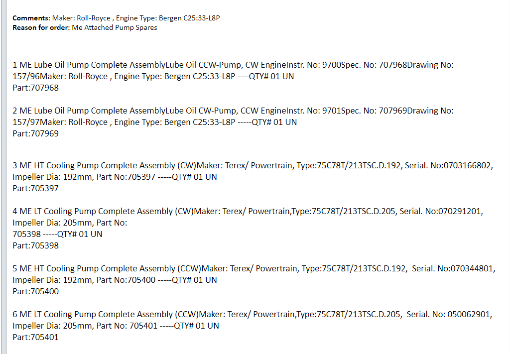 【询价】船舶配件—泵备件（CK-J20240123-08）询价-泰州昌宽社区-报价采购-船用采购网-船舶物料采购-船务服务-一站式船用设备供应服务