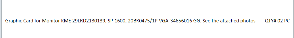 【询价】船舶配件—显示器图形卡（CK-J20240125-06）询价-泰州昌宽社区-报价采购-船用采购网-船舶物料采购-船务服务-一站式船用设备供应服务