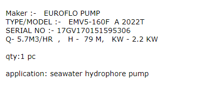 【询价】船舶配件—海水水力泵（CK-J20240125-07）询价-泰州昌宽社区-报价采购-船用采购网-船舶物料采购-船务服务-一站式船用设备供应服务