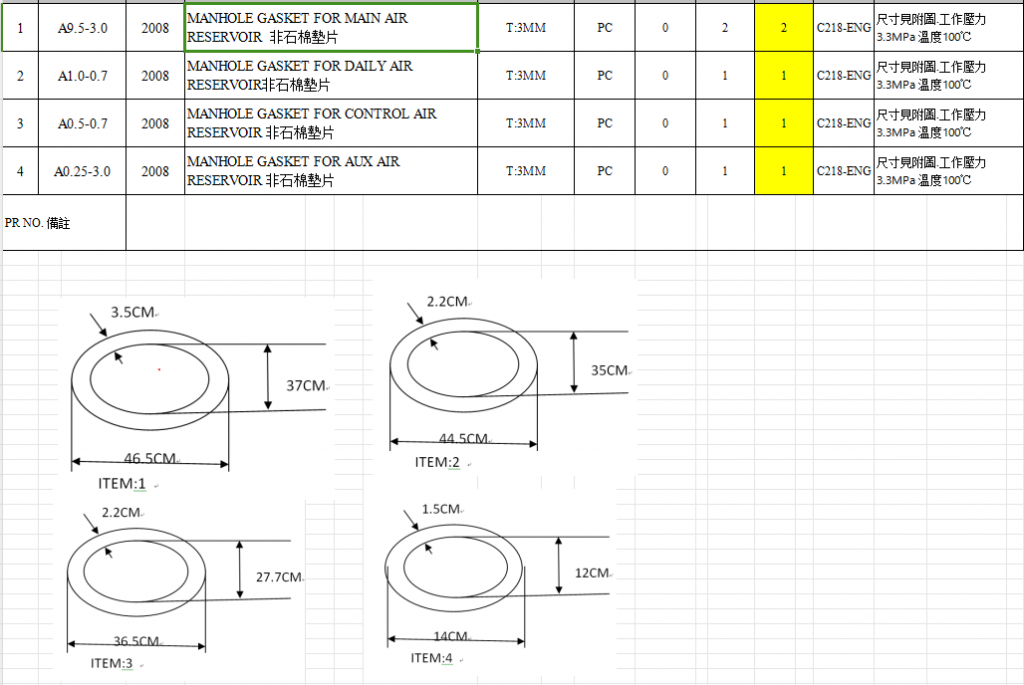 【询价】船舶备件—非石棉垫片（CK-Y20240229-04）询价-泰州昌宽社区-报价采购-船用采购网-船舶物料采购-船务服务-一站式船用设备供应服务