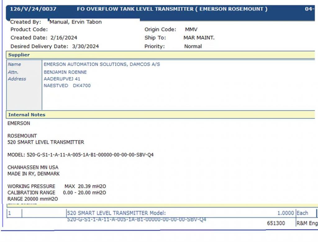 【询价】船舶备件—智能液位变送器（CK-Y20240229-01）询价-泰州昌宽社区-报价采购-船用采购网-船舶物料采购-船务服务-一站式船用设备供应服务