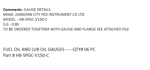 【询价】船舶备件—燃料油&润滑油（CK-J20240218-15）询价-泰州昌宽社区-报价采购-船用采购网-船舶物料采购-船务服务-一站式船用设备供应服务
