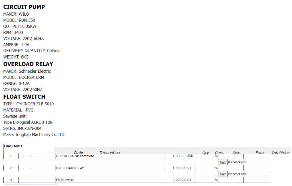 【询价】船舶备件—回路泵/过载继电器/浮动开关（CK-C20240220-06）询价-泰州昌宽社区-报价采购-船用采购网-船舶物料采购-船务服务-一站式船用设备供应服务