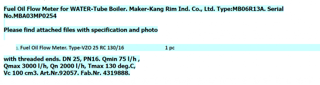 【询价】船舶备件—燃油流量计（CK-R20240227-05）询价-泰州昌宽社区-报价采购-船用采购网-船舶物料采购-船务服务-一站式船用设备供应服务