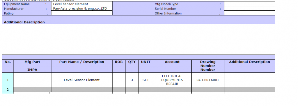 【询价】船舶备件—液位传感器元件（CK-R20240228-06）询价-泰州昌宽社区-报价采购-船用采购网-船舶物料采购-船务服务-一站式船用设备供应服务