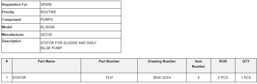 【询价】船舶备件—定子（CK-C20240219-09）询价-泰州昌宽社区-报价采购-船用采购网-船舶物料采购-船务服务-一站式船用设备供应服务