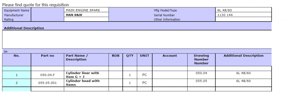【询价】船舶备件—气缸盖/缸套（CK-R20240221-08）询价-泰州昌宽社区-报价采购-船用采购网-船舶物料采购-船务服务-一站式船用设备供应服务