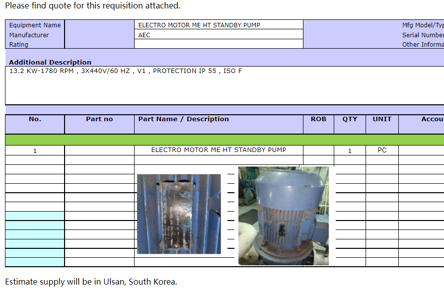 【询价】船舶配件—电动机备用泵（CK-R20240201-22）询价-泰州昌宽社区-报价采购-船用采购网-船舶物料采购-船务服务-一站式船用设备供应服务