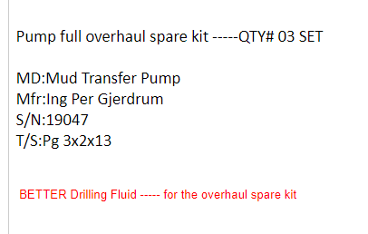 【询价】船舶备件—泵全面检修备用套件（CK-J20240229-02）询价-泰州昌宽社区-报价采购-船用采购网-船舶物料采购-船务服务-一站式船用设备供应服务