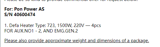 【询价】船舶配件—加热器（CK-R20240201-04）询价-泰州昌宽社区-报价采购-船用采购网-船舶物料采购-船务服务-一站式船用设备供应服务