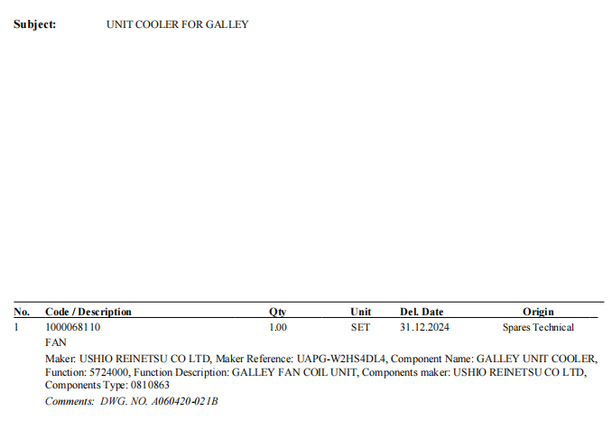 【询价】船舶备件—风扇（CK-R20240220-15）询价-泰州昌宽社区-报价采购-船用采购网-船舶物料采购-船务服务-一站式船用设备供应服务