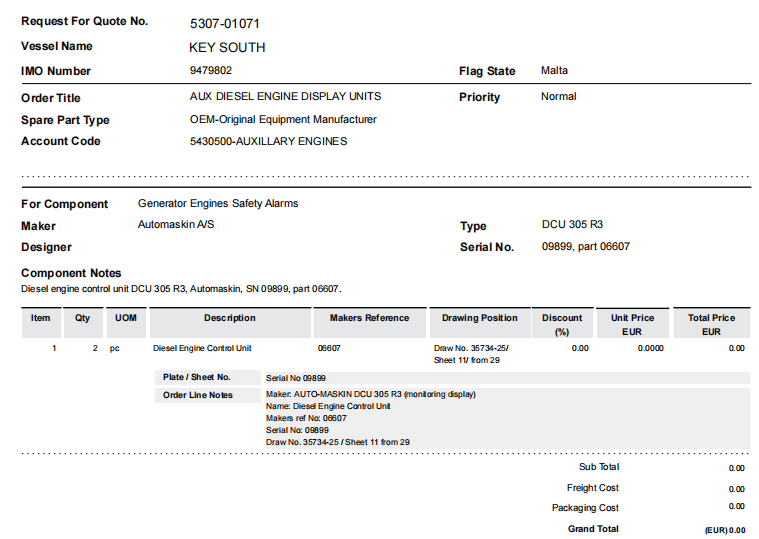 【询价】船舶备件—柴油发动机控制单元（CK-J20240226-13）询价-泰州昌宽社区-报价采购-船用采购网-船舶物料采购-船务服务-一站式船用设备供应服务
