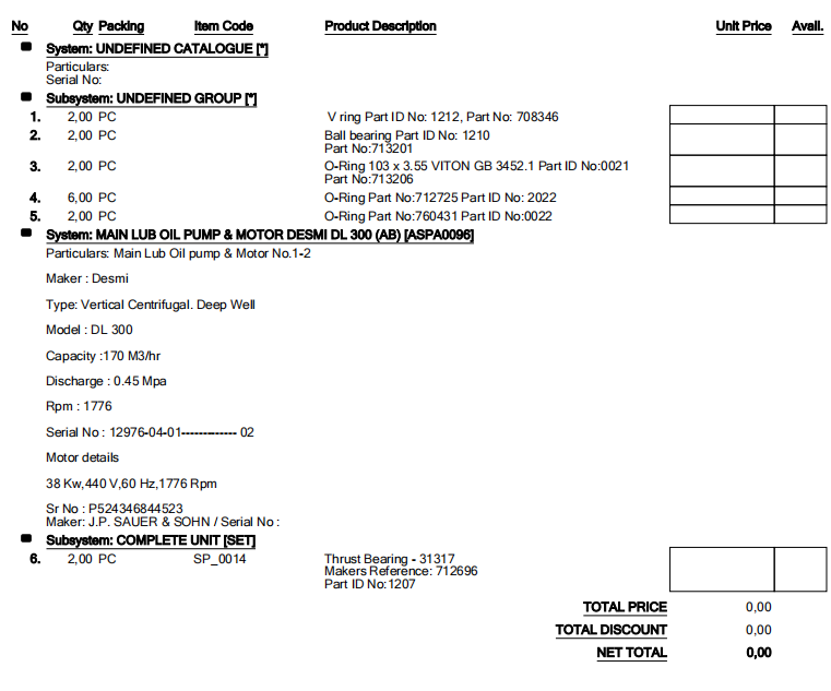 【询价】船舶备件—轴承/O型环/V型环（CK-H20240227-02）询价-泰州昌宽社区-报价采购-船用采购网-船舶物料采购-船务服务-一站式船用设备供应服务