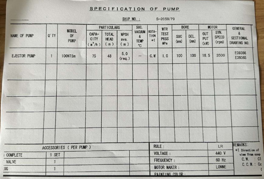 【询价】船舶备件—喷射泵备件（CK-Y20240219-03）询价-泰州昌宽社区-报价采购-船用采购网-船舶物料采购-船务服务-一站式船用设备供应服务
