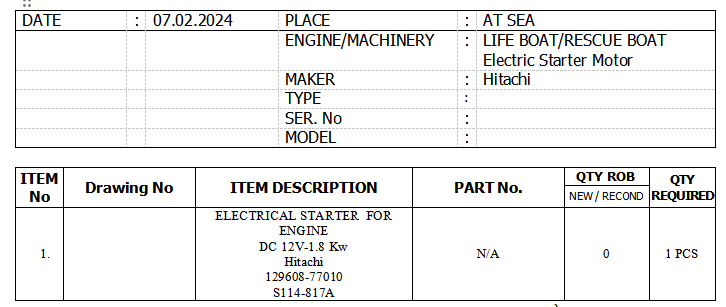 【询价】船舶备件—电起动器（CK-H20240219-12）询价-泰州昌宽社区-报价采购-船用采购网-船舶物料采购-船务服务-一站式船用设备供应服务