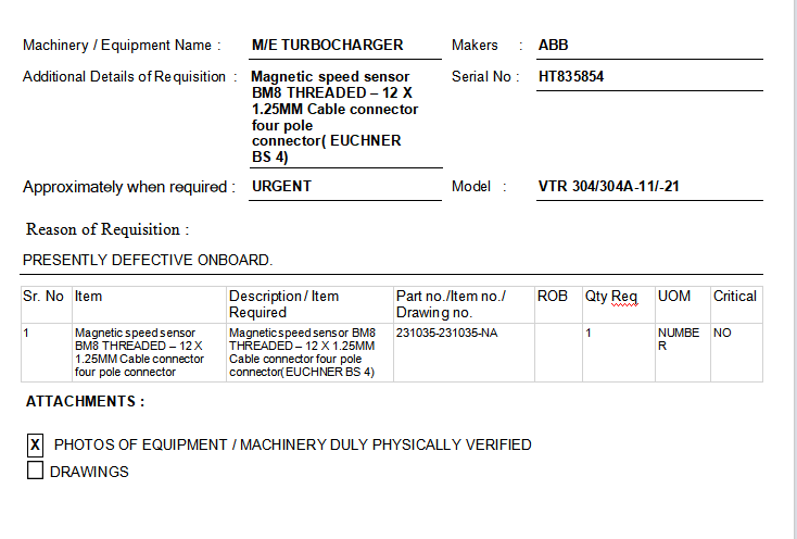 【询价】船舶配件—磁速传感器（CK-Y20240201-02）询价-泰州昌宽社区-报价采购-船用采购网-船舶物料采购-船务服务-一站式船用设备供应服务