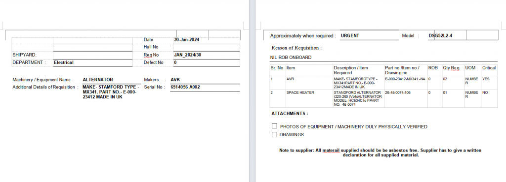 【询价】船舶配件—交流发电机（CK-Y20240201-05）询价-泰州昌宽社区-报价采购-船用采购网-船舶物料采购-船务服务-一站式船用设备供应服务