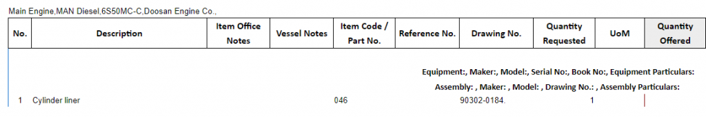 【询价】船舶配件—气缸套（CK-C20240201-03）询价-泰州昌宽社区-报价采购-船用采购网-船舶物料采购-船务服务-一站式船用设备供应服务