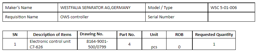 【询价】船舶备件—电子控制单元（CK-C20240203-02）询价-泰州昌宽社区-报价采购-船用采购网-船舶物料采购-船务服务-一站式船用设备供应服务