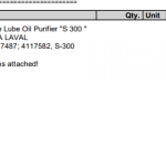 船舶备件—ALFA主机润滑油净化器（CK-L20240220-04）询价-船用采购网-船舶物料采购-船务服务-一站式船用设备供应服务