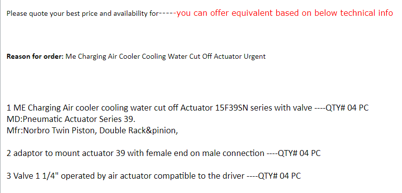 【询价】船舶备件—执行器/适配器/阀（CK-J20240221-02）询价-泰州昌宽社区-报价采购-船用采购网-船舶物料采购-船务服务-一站式船用设备供应服务