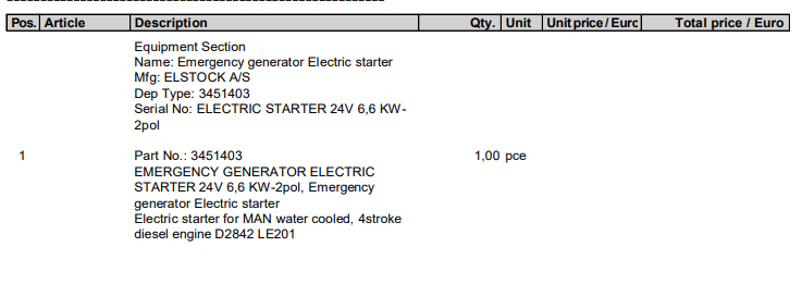 【询价】船舶备件—应急发电机电动启动器（CK-L20240328-02）询价-泰州昌宽社区-报价采购-船用采购网-船舶物料采购-船务服务-一站式船用设备供应服务
