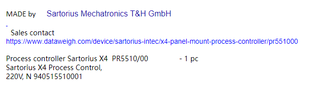 【询价】船舶备件—Sartorius过程控制器（CK-J20240314-08）询价-泰州昌宽社区-报价采购-船用采购网-船舶物料采购-船务服务-一站式船用设备供应服务