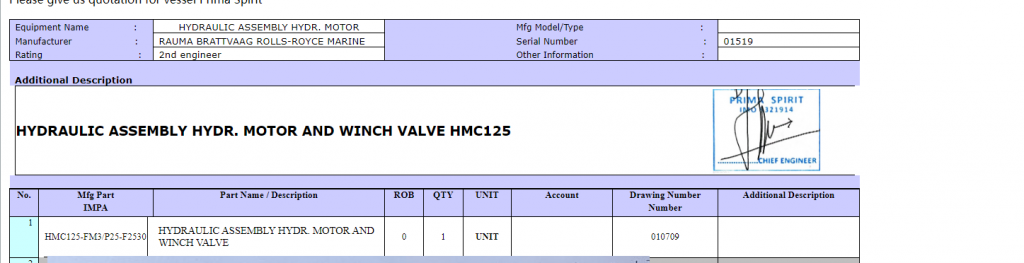 【询价】船舶备件—液压组件/液压马达/阀（CK-R20240322-07）询价-泰州昌宽社区-报价采购-船用采购网-船舶物料采购-船务服务-一站式船用设备供应服务