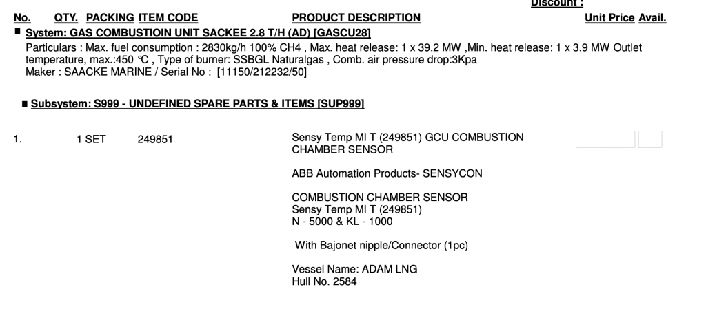 【询价】船舶备件—燃烧室传感器（CK-R20240325-16）询价-泰州昌宽社区-报价采购-船用采购网-船舶物料采购-船务服务-一站式船用设备供应服务
