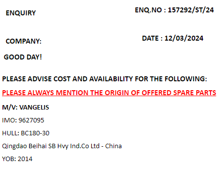 【询价】船舶备件—配件（CK-C20240313-03）询价-泰州昌宽社区-报价采购-船用采购网-船舶物料采购-船务服务-一站式船用设备供应服务