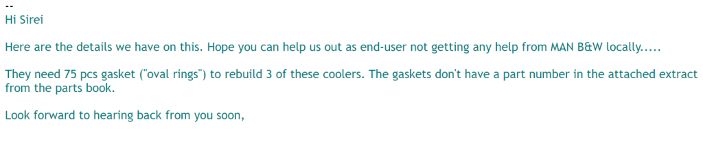 【询价】船舶备件—MAN B&W垫圈（CK-L20240312-02）询价-泰州昌宽社区-报价采购-船用采购网-船舶物料采购-船务服务-一站式船用设备供应服务