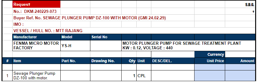 【询价】船舶备件—污水柱塞泵（CK-L20240301-03）询价-泰州昌宽社区-报价采购-船用采购网-船舶物料采购-船务服务-一站式船用设备供应服务
