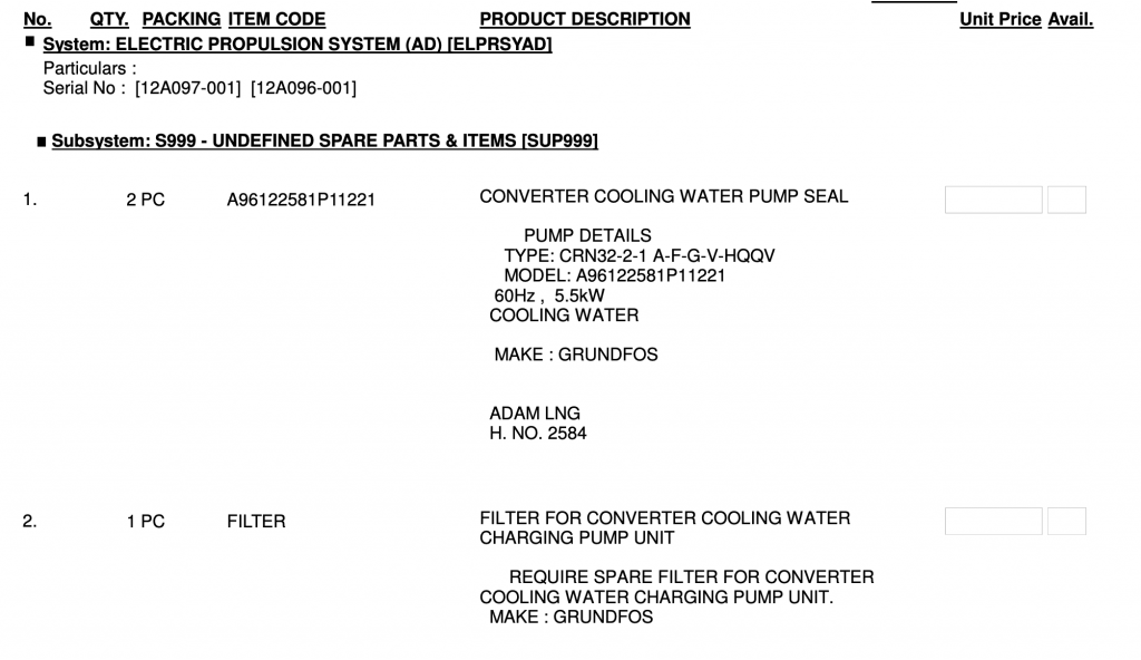 【询价】船舶备件—转换器冷却水泵密封件/过滤器（CK-R20240321-12）询价-泰州昌宽社区-报价采购-船用采购网-船舶物料采购-船务服务-一站式船用设备供应服务