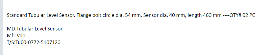 【询价】船舶备件—标准管式液位传感器（CK-J20240320-02）询价-泰州昌宽社区-报价采购-船用采购网-船舶物料采购-船务服务-一站式船用设备供应服务