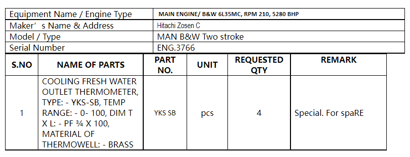 【询价】船舶备件—冷却淡水出口温度计（CK-C20240311-04）询价-泰州昌宽社区-报价采购-船用采购网-船舶物料采购-船务服务-一站式船用设备供应服务