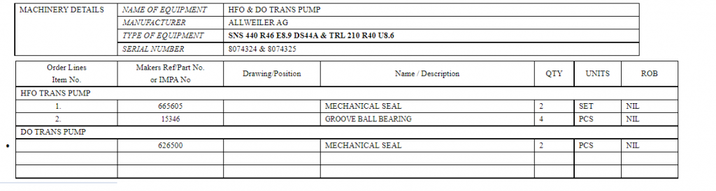 【询价】船舶备件—机械密封/轴承（CK-C20240319-07）询价-泰州昌宽社区-报价采购-船用采购网-船舶物料采购-船务服务-一站式船用设备供应服务