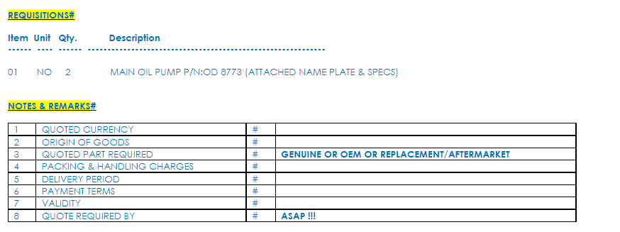 【询价】船舶备件—主油泵（CK-Y20240322-04）询价-泰州昌宽社区-报价采购-船用采购网-船舶物料采购-船务服务-一站式船用设备供应服务
