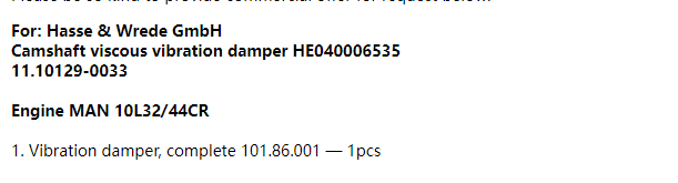 【询价】船舶备件—完整减振器（CK-R20240306-02）询价-泰州昌宽社区-报价采购-船用采购网-船舶物料采购-船务服务-一站式船用设备供应服务