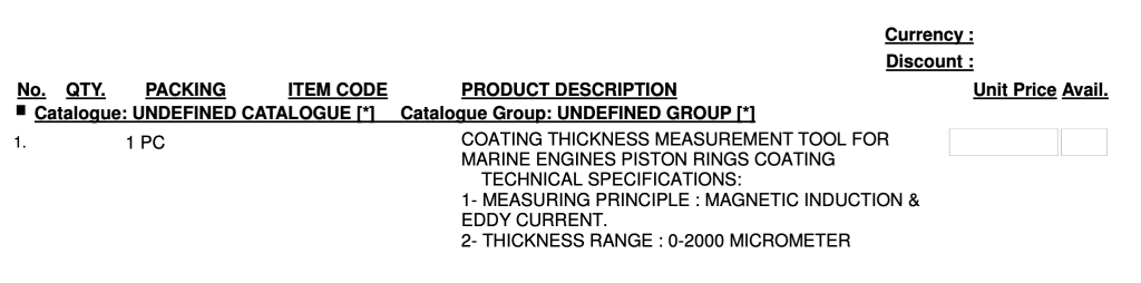 【询价】船舶备件—测量工具（CK-R20240313-12）询价-泰州昌宽社区-报价采购-船用采购网-船舶物料采购-船务服务-一站式船用设备供应服务