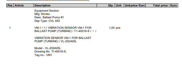 【询价】船舶备件—振动传感器（CK-L20240320-02）询价-泰州昌宽社区-报价采购-船用采购网-船舶物料采购-船务服务-一站式船用设备供应服务