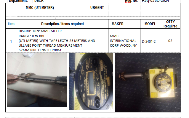 【询价】船舶备件—MMC表（CK-Y20240305-04）询价-泰州昌宽社区-报价采购-船用采购网-船舶物料采购-船务服务-一站式船用设备供应服务
